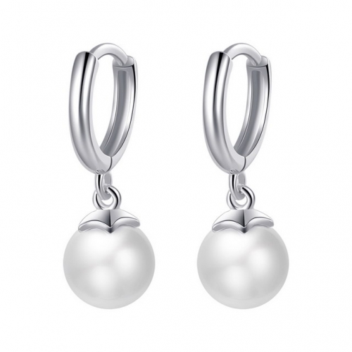 New 925 Sterling Silver Shell Pearl Earrings Simple Temperament Ladies Earrings Fashion Jewelry Earrings Wholesale