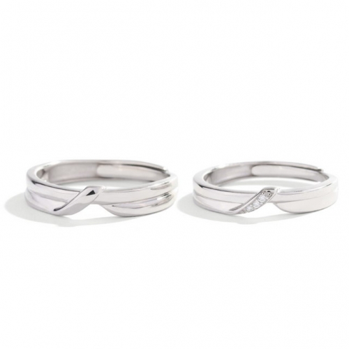 925 Sterling Silver Couple Ring Simple Creative Opening Couple Ring 925 Silver Jewelry Wholesale China