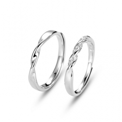 925 Sterling Silver Ring Mobius Simple Couple Ring Set Diamond Opening Adjustable Ring Lover Jewelry Sterling Silver Wholesale Cheap Jewelry