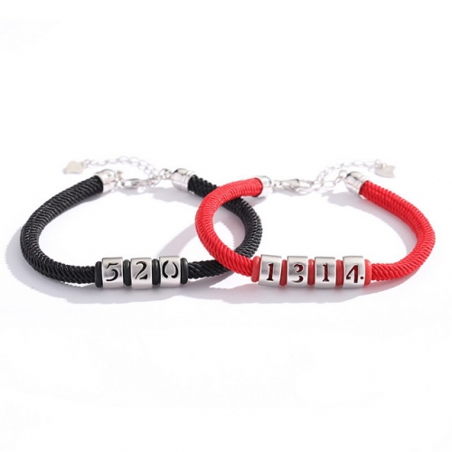 Love Code Couple Bracelet 925 Sterling Silver Braided Bracelet Tanabata Memorial Gift Wholesale Jewelry And Accessories From China