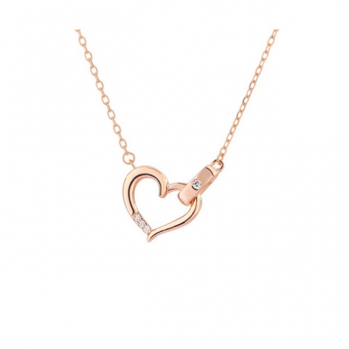 925 Sterling Silver Necklace Love Heart Necklace Heart-Shaped Clavicle Chain Simple Ladies Necklace Jewelry Wholesale