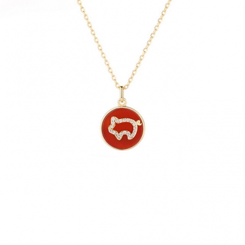 925 Sterling Silver Necklace Piglet Red Agate Necklace Pig Year Necklace Clavicle Chain Buy Wholesale Gold Pendant Necklace