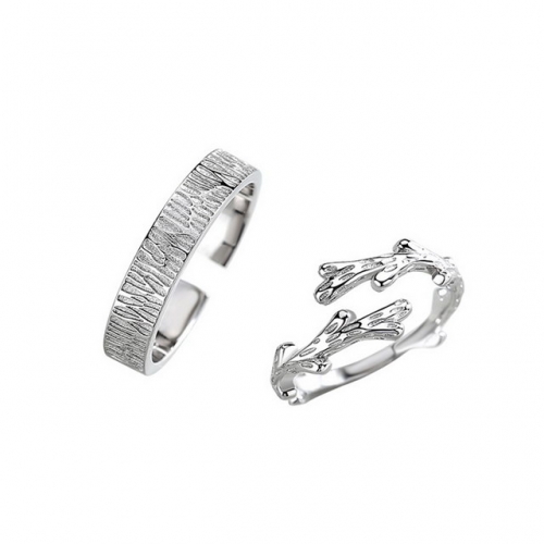 925 Sterling Silver Ring Tree Vine Couple Ring Fashion Ring Opening Adjustable Ring Wholesale Jewelry