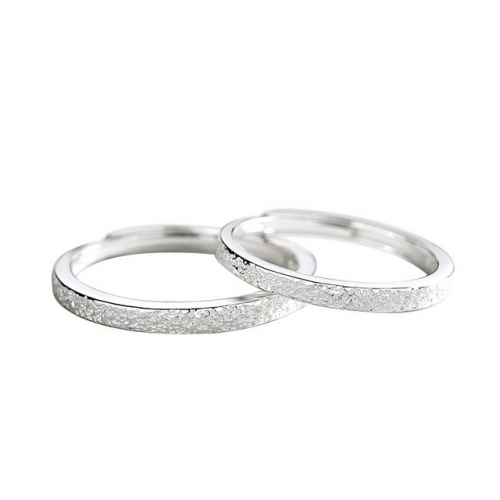 925 Sterling Silver Stone Pattern Couple Ring Frosted Pair Ring Simple Creative Plain Ring Jewelry Supplies Cheap