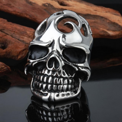 Personality Trendsetter Domineering Titanium Steel Men's Ring Wholesale Europe And America Super Cool Male Skull Titanium Steel Jewelry
