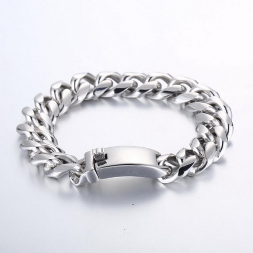 Hot Sale Jewelry Stainless Steel Cuba Chain Fashion Charm Men Domineering Titanium Steel Lead Clasp Bracelet