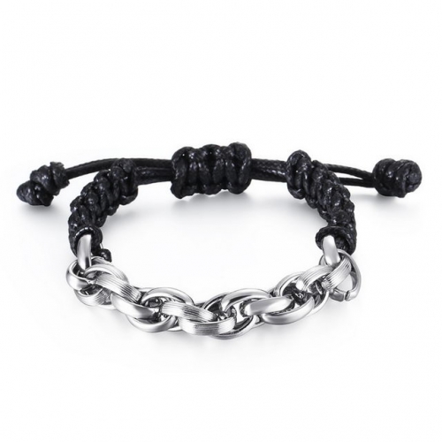 Exquisite Personality Titanium Steel Bracelet Fashion Hip Hop Rock Men'S Woven Stainless Steel Fashion Bracelet Wholesale