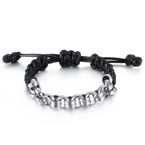 Hip Hop Rock Personalized Titanium Steel Bracelet Fashion Men'S Woven Stainless Steel Fashion Bracelet