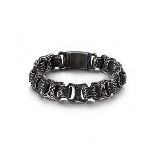 Retro Style Jewelry Wholesale Personality Domineering Totem Bracelet Men'S Punk Style Titanium Steel Bracelet