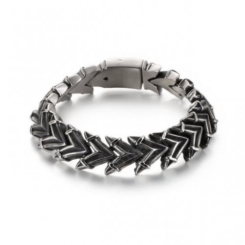New Fashion Men'S Jewelry Wholesale Exaggerated Personality Punk Titanium Steel Men'S Bracelet