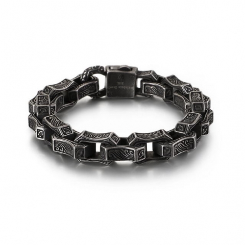 New European And American Style Retro Totem Punk Men'S Titanium Steel Bracelet