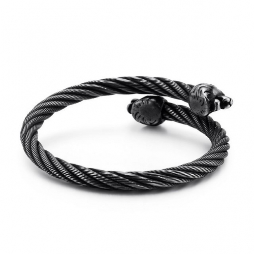 Trendy Stainless Steel Men'S Bracelet Lion Personality Titanium Steel Wire Bracelet