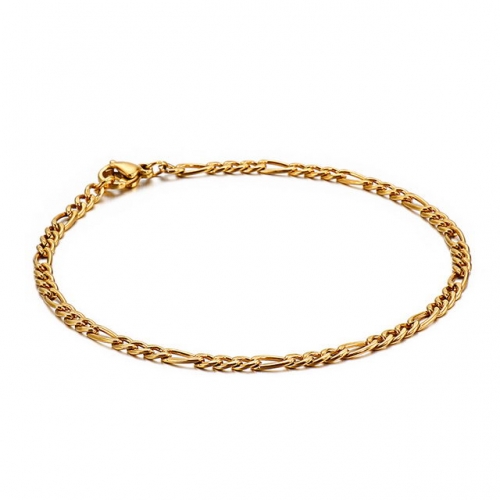 Electroplate Gold New Men Hip Hop Titanium Steel Bracelet Stainless Steel Simple Fashion Hand Jewelry Wholesale