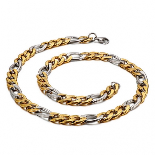 European And American Style Hip Hop Men'S Titanium Steel Necklace Electroplating 18K Gold Stainless Steel Nk Chain