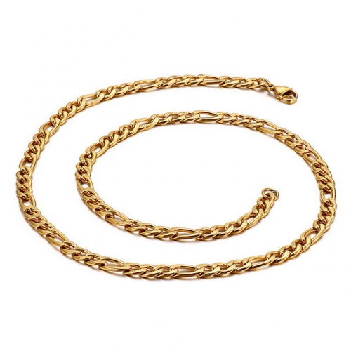 European And American Hip Hop Men'S Titanium Steel Necklace Electroplating 18 K Gold Nk Chain