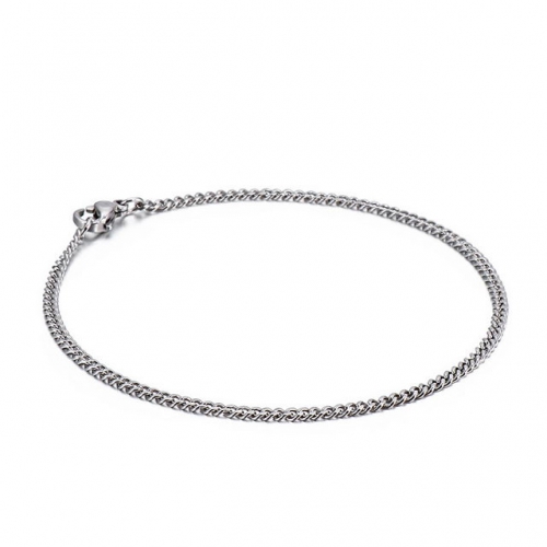 Jewelry Wholesale Fashion Flat Chain Stainless Steel Chain Simple Titanium Steel Men'S Trend Hip Hop Bracelet