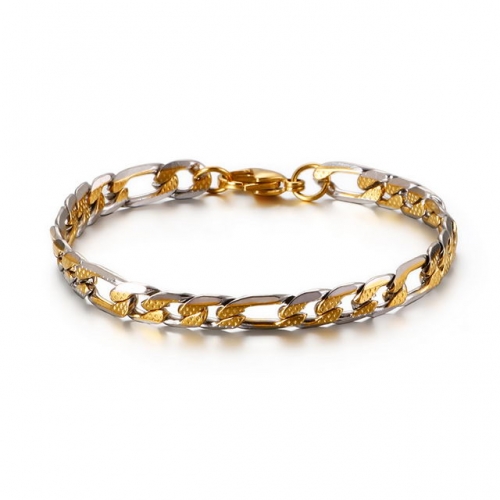 Mix Gold Stainless Steel Nk Chain Personality Korean Titanium Steel Bracelet Men'S Fashion Bracelet Wholesale