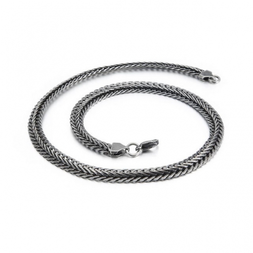 Stainless Steel Simple Woven Men'S Chain Personalized Versatile Fashion Titanium Steel Necklace Wholesale