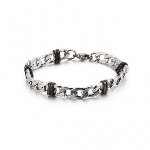 Japanese And Korean Fashion Versatile Titanium Steel Men'S Bracelet Creative Stainless Steel Flat Chain Bracelet