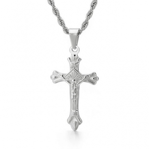 Jewelry Wholesale European And American Fashion Popular Jesus Cross Stainless Steel Men'S Titanium Steel Pendant
