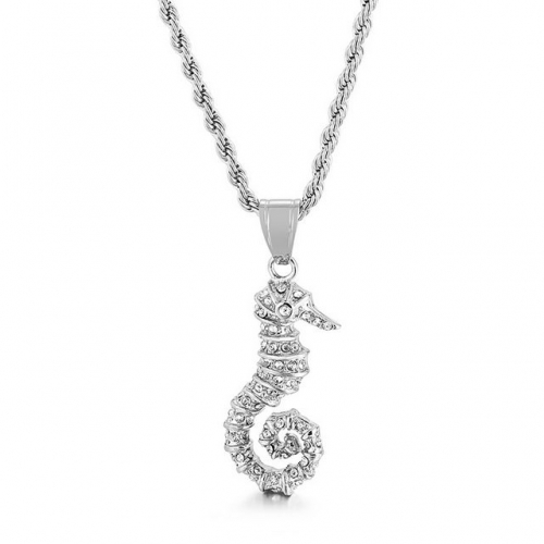 Fashionable And Versatile Creative Necklace Titanium Steel Personalized Diamond Inlaid Animal Pendant