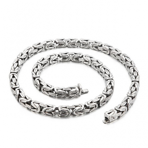 316L Stainless Steel Fashion Versatile Square Chain Necklace Titanium Steel Personality Charm Men'S Necklace