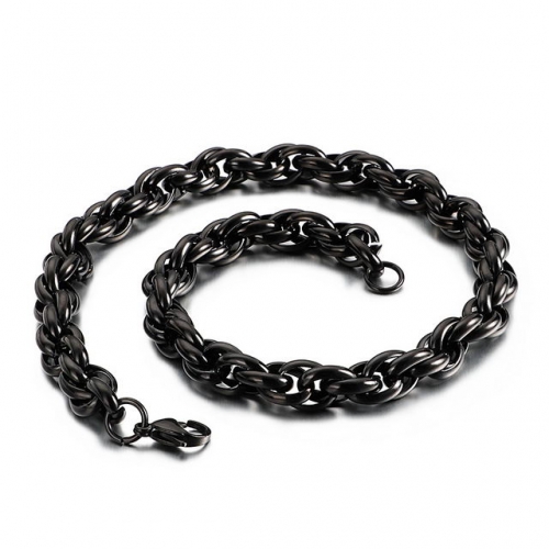 Creative Titanium Steel Double Ring Chain Men'S Necklace Hip Hop All Men'S Accessories Wholesale
