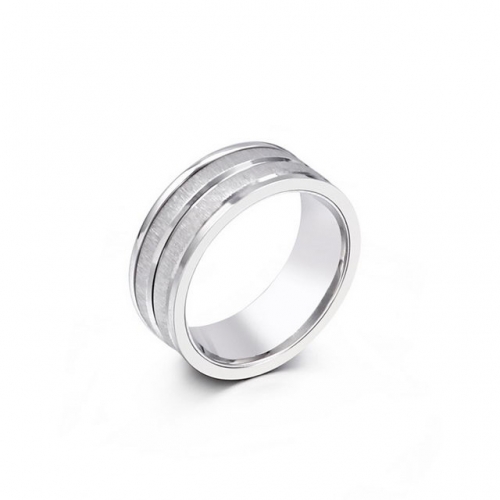 European And American Fashion Trend Titanium Steel Drawing Men'S Ring Creative Simple Stainless Steel Ring Accessories
