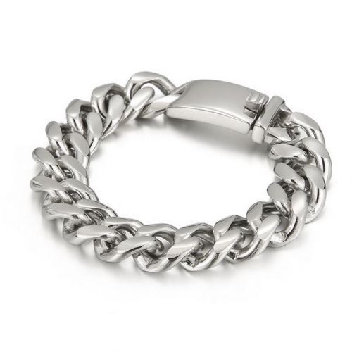 European And American Hot Jewelry Stainless Steel Cuba Chain Fashion Charm Men'S Titanium Steel Bracelet
