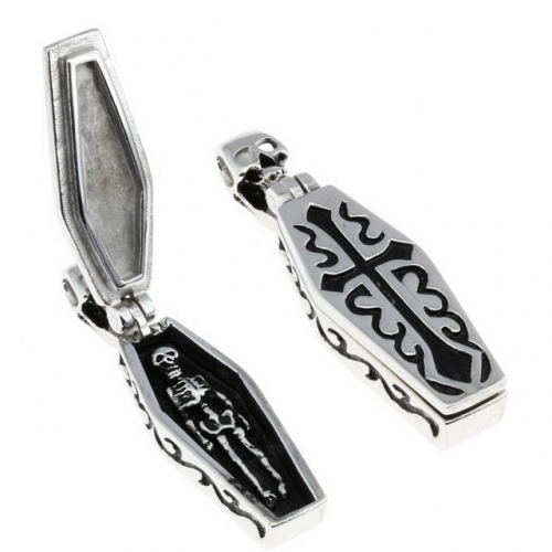 Coffin Skeleton Retro Personality Fashion Men'S Jewelry Creative Punk Gothic Style Titanium Steel Pendant