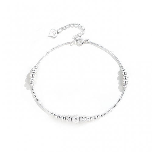 925 Sterling Silver Anklet Gypsophila Anklet Female Retro Simple Round Bead Anklet Cheap Wholesale Jewelry