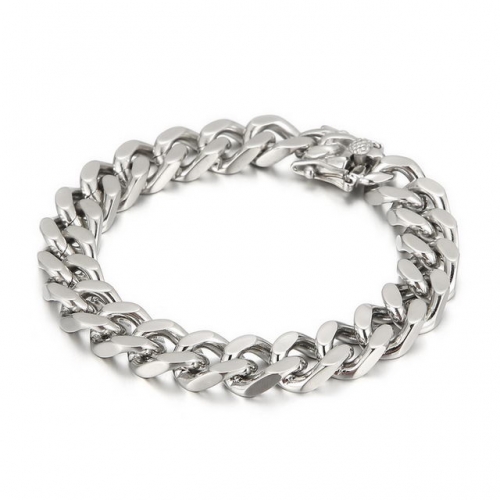 Simple 316L Stainless Steel Bracelet Punk Rock Titanium Steel Four Side Grinding Bracelet