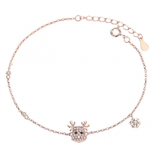 Elk Bracelet Bracelet Rose Gold Small Fresh Snow Bracelet S925 Sterling Silver