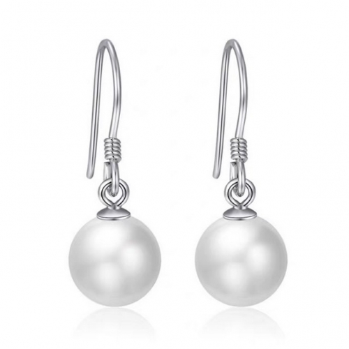 925 Sterling Silver Earrings Pearl Ear Hook Temperament Ladies Earrings Jewelry Supplies Cheap