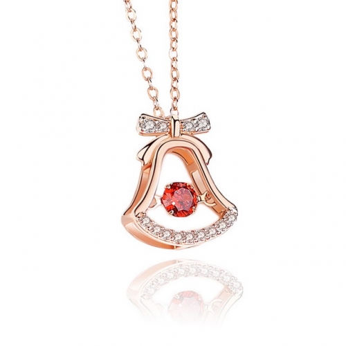 S925 Sterling Silver Bells Smart Necklace Collarbone Chain Rose Gold Item Accessories Christmas Gift