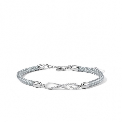 Mobius Loop Couple Bracelet Sterling Silver For Both Men And Women With A Niche Braided Hand Rope