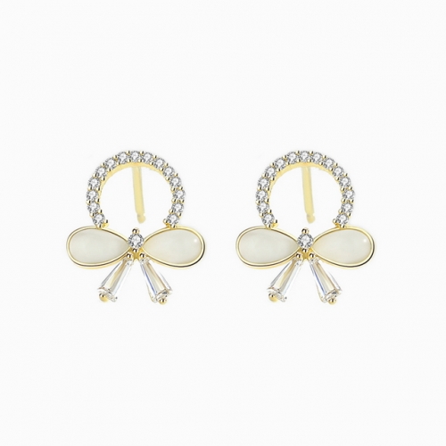 925 Sterling Silver Earrings Ring Bow Earrings Small And Cute Earrings Buy Wholesale Earrings Online