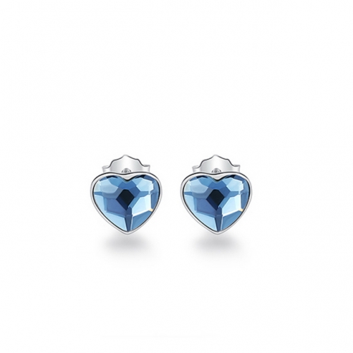 925 Sterling Silver Earrings Sea Heart Earrings Simple Love Earrings Austrian Crystal Earrings Buy Wholesale Earrings Online