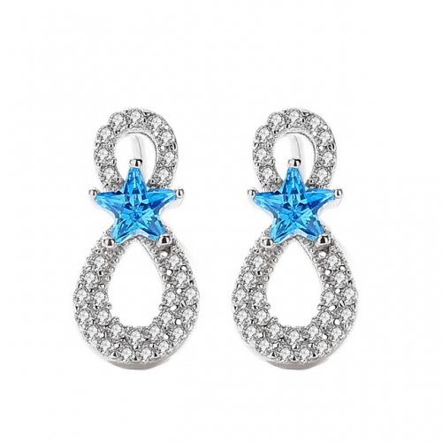 925 Sterling Silver Earrings Star Earrings Figure Eight Earrings Infinite Love Earrings Fashion Jewelry Wholesale