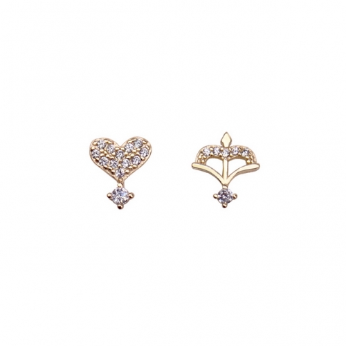 925 Sterling Silver Stud Earrings Cupid'S Arrow Stud Earrings Female Diamond Love Stud Earrings Asymmetrical Earrings Buy Wholesale Earrings Online