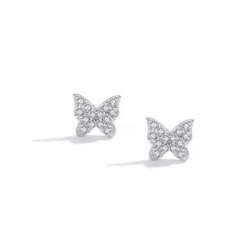 925 Sterling Silver Earrings Butterfly Earrings Simple Small And Exquisite Earrings Full Of Diamond Earrings Buy Wholesale Earrings Online