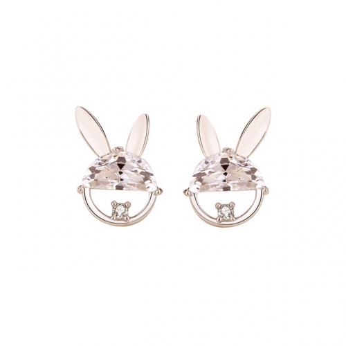 925 Sterling Silver Earrings Rabbit Earrings Female Simple Diamond Earrings Best Wholesale Jewelry Supplies