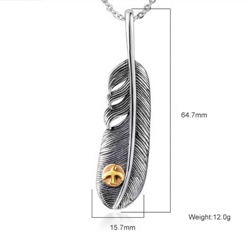 SJ3BD555 Stainless Steel Feather Pendant (Not Includd Chain)