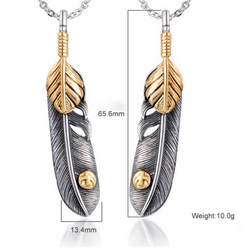 SJ3BD582 Stainless Steel Feather Pendant (Not Includd Chain)