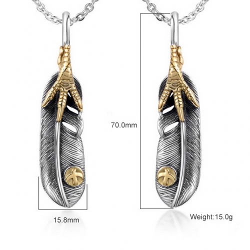 SJ3BD558 Stainless Steel Feather Pendant (Not Includd Chain)