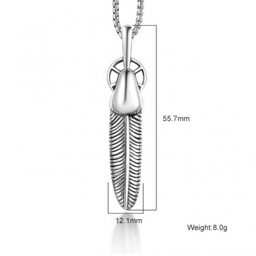 SJ3BZ796 Stainless Steel Feather Pendant (Not Includd Chain)