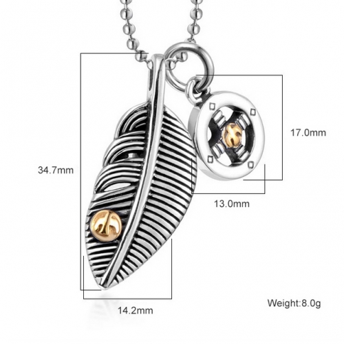 SJ3BE579 Stainless Steel Feather Pendant (Not Includd Chain)