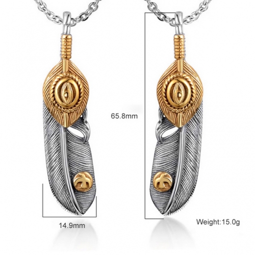 SJ3BD580 Stainless Steel Feather Pendant (Not Includd Chain)