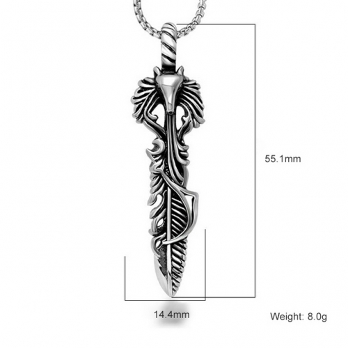 SJ3BD547 Stainless Steel Feather Pendant (Not Includd Chain)