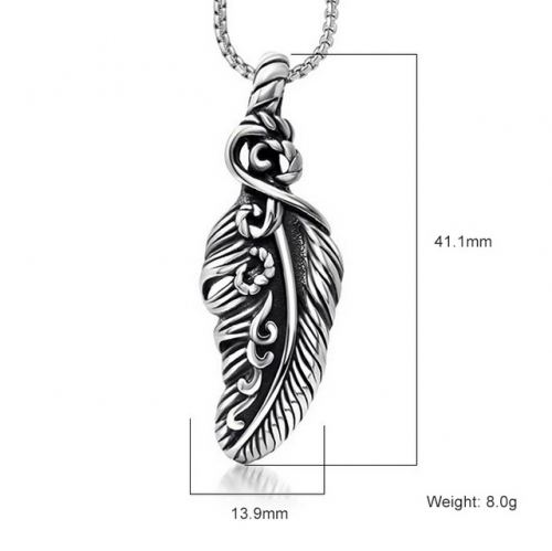 SJ3BD548 Stainless Steel Feather Pendant (Not Includd Chain)